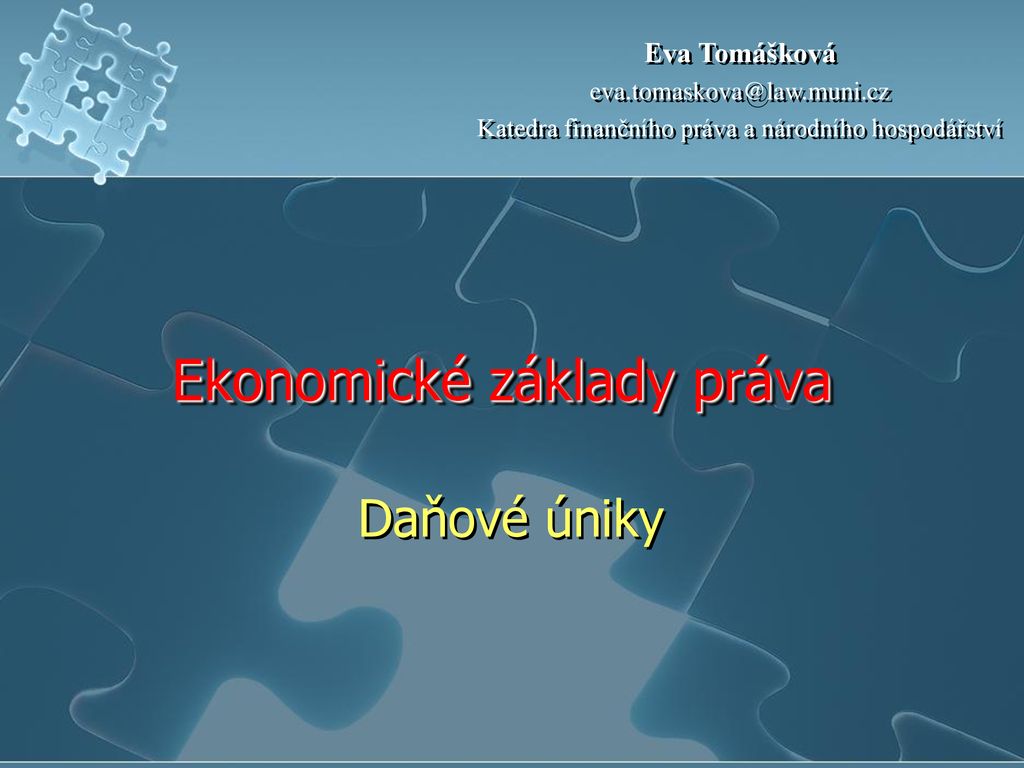 Ekonomick Z Klady Pr Va Da Ov Niky Ppt St Hnout